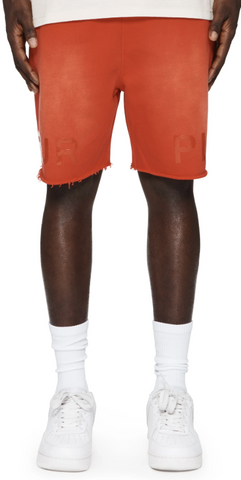Purple Brand Red Faded Workmark Shorts