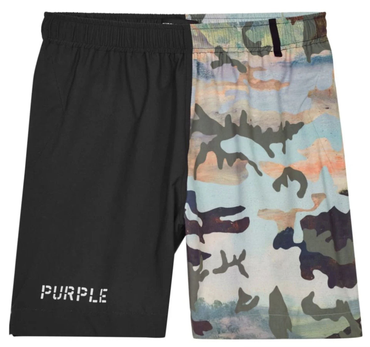 Purple Brand Camo Colourblock Swim Shorts