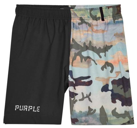 Purple Brand Camo Colourblock Swim Shorts