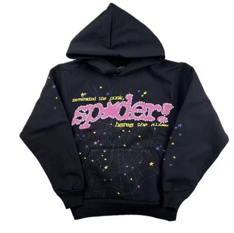 Sp5der P*NK V2 Hoodie Black