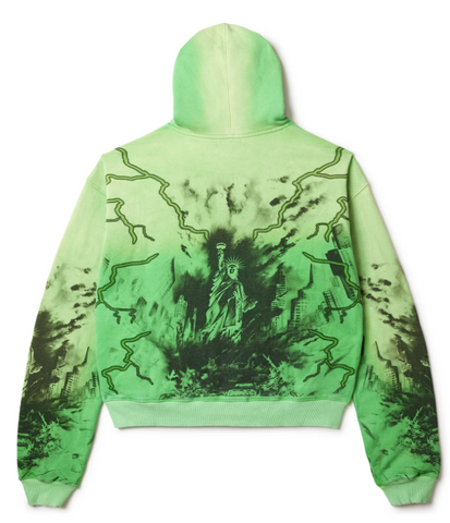 VALE FOREVER  GREEN NIGHTMARE ZIP UP HOODIE