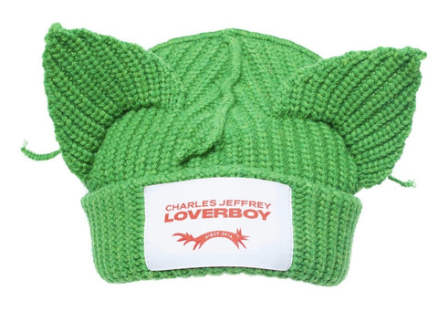 CHARLES JEFFREY LOVERBOY Green Chunky Ears Beanie