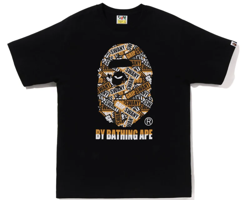 BAPE X GRIP SWANY Black Tee