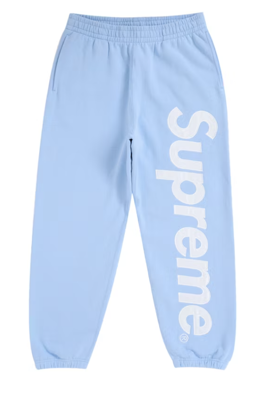 Supreme Satin Applique Sweatpants Light Blue