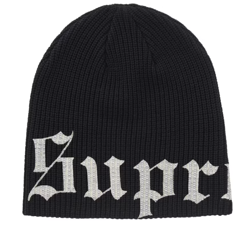 Supreme Old English Printed Beanie Black