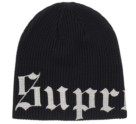 Supreme Old English Printed Beanie Black