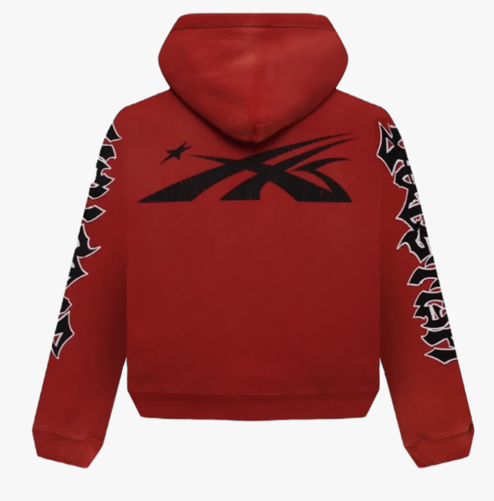 Hellstar Skeleton Airbrushed Hoodie Red