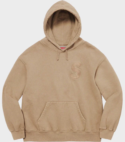 Supreme Overdyed S Logo Hooded Sweatshirt Tan