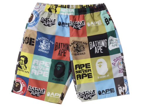 BAPE Classic Logo Beach Shorts Multi Pre-Owned