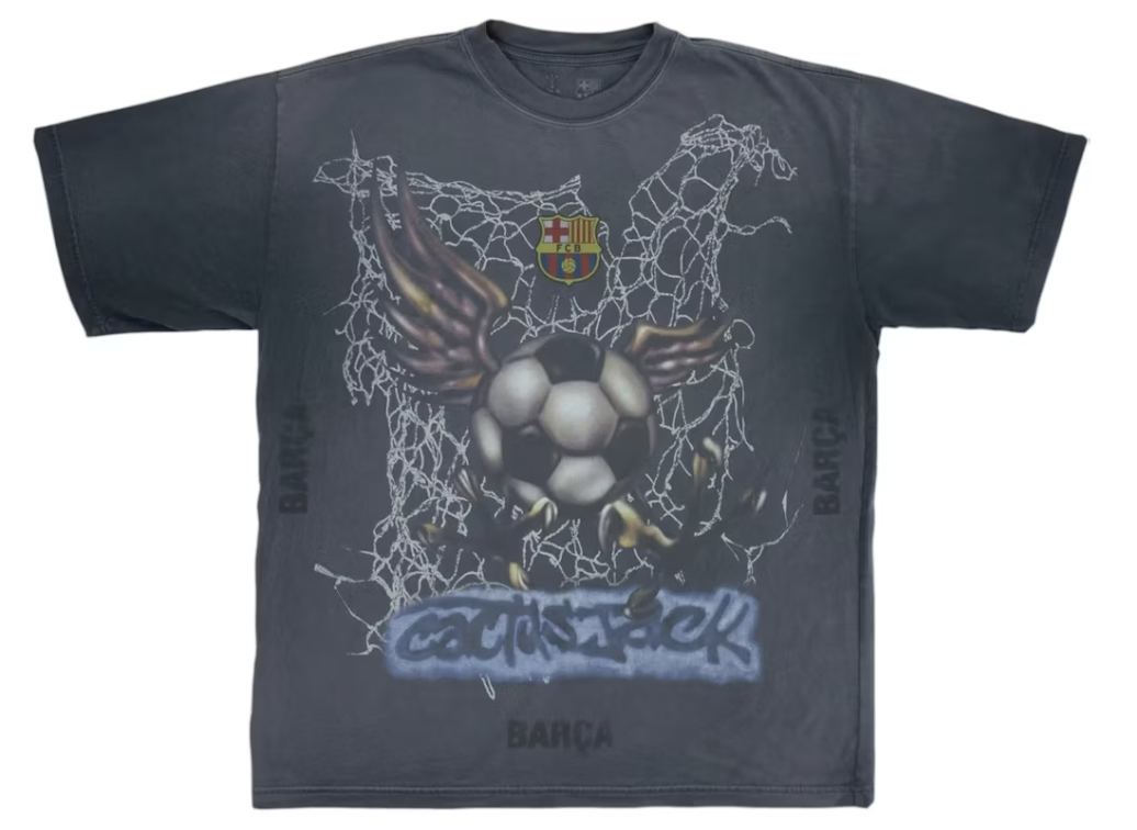 Travis Scott x FC Barcelona Washed Spray Logo Tee Black