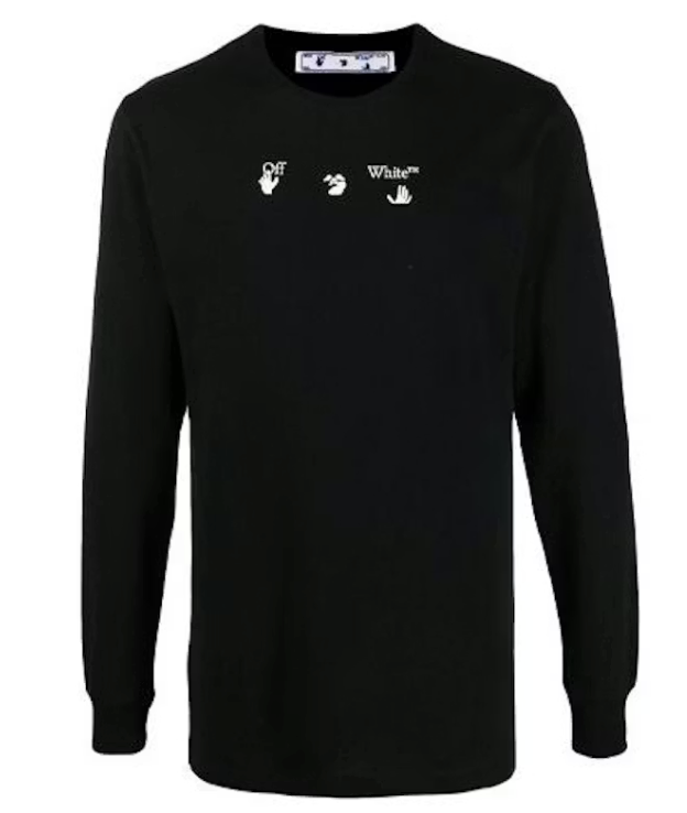 OFF-WHITE Maker Arrows L/S T-Shirt Black Grey Pre-Owned