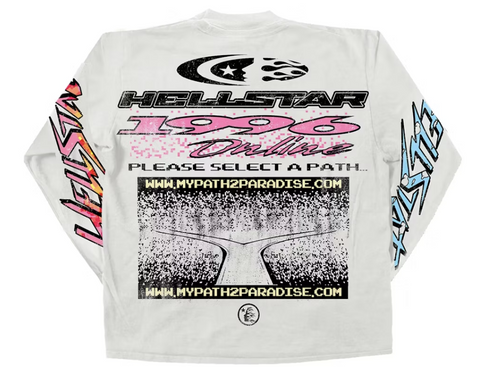 Hellstar Pixel L/S Tee Off White