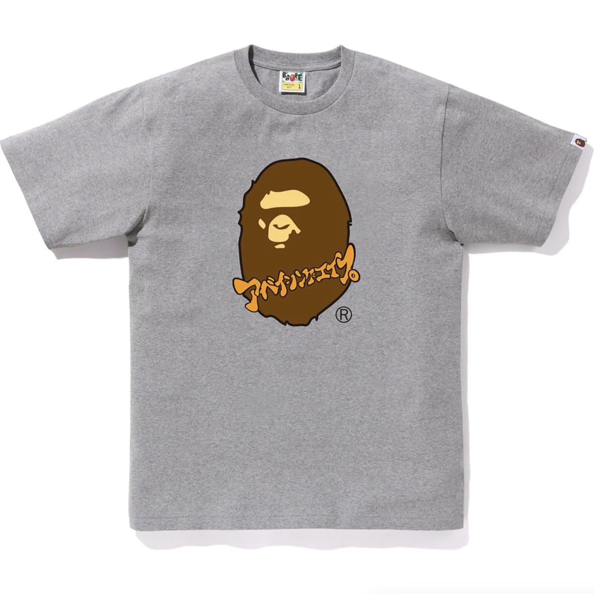 BAPE Katakana Ape Head Grey Tee