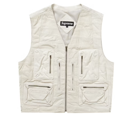 Supreme Patchwork Leather Cargo Vest White VNDS