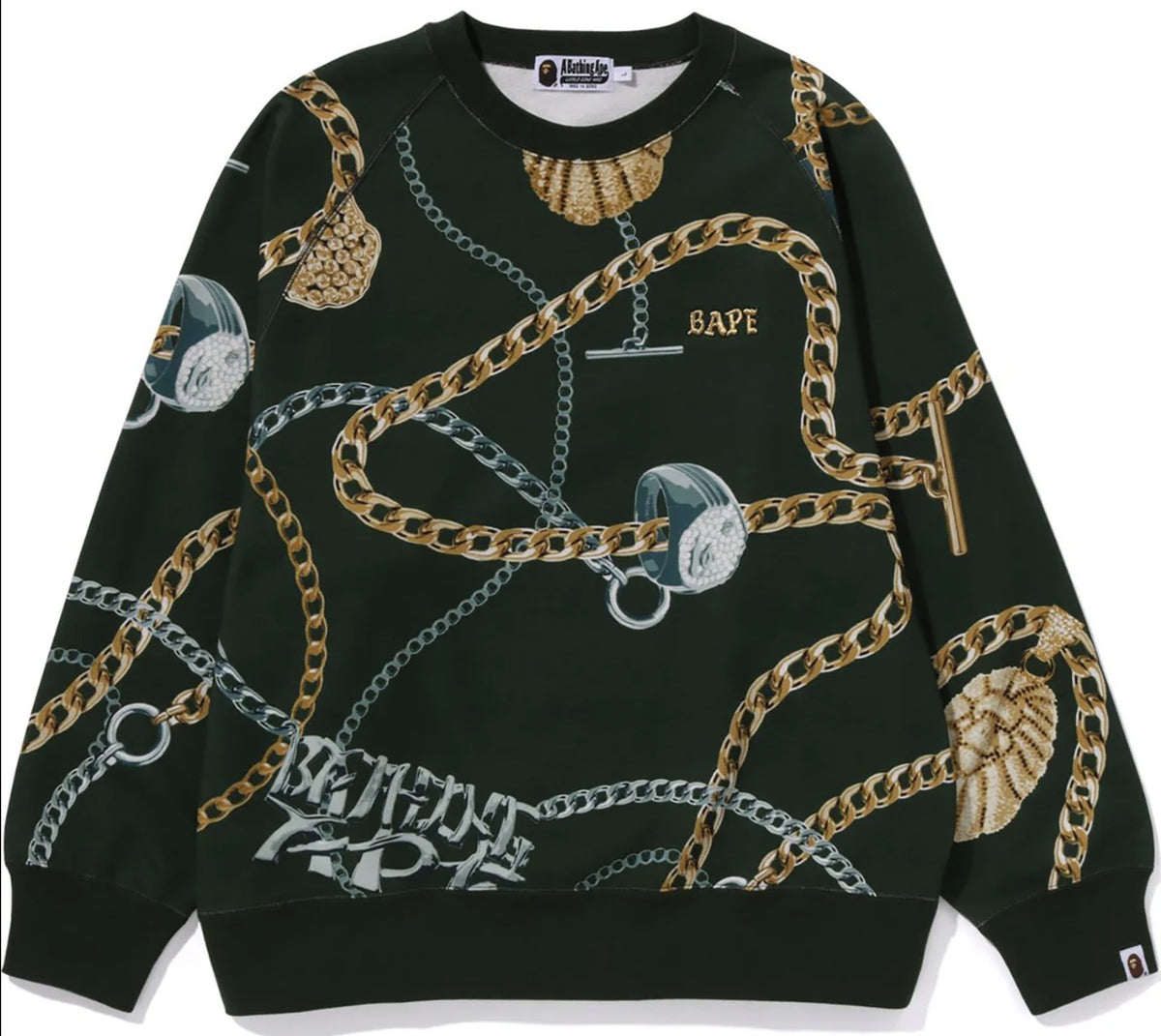 BAPE Green Jewels Crewneck Pre-Owned