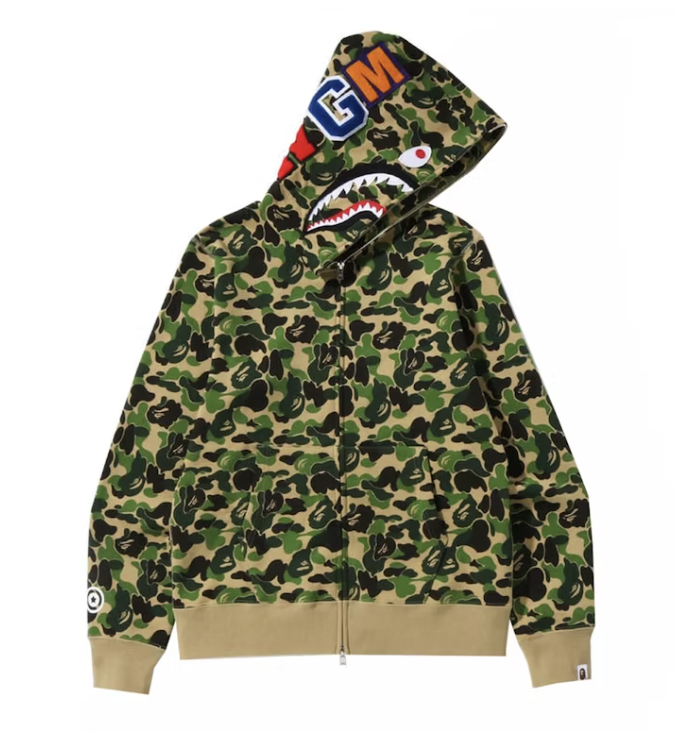 BAPE ABC Camo Shark Full Zip Hoodie 'Green'