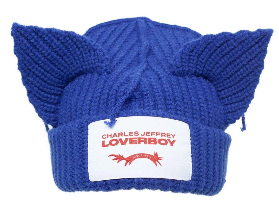CHARLES JEFFREY LOVERBOY Blue Chunky Ears Beanie