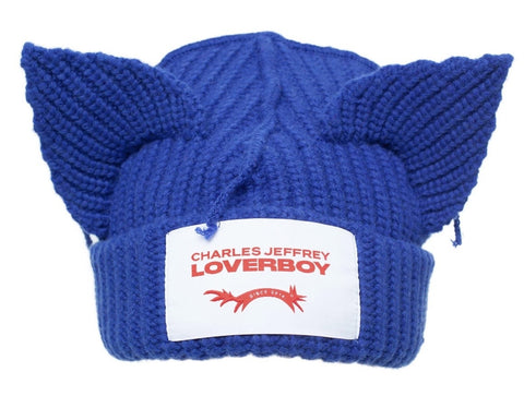 CHARLES JEFFREY LOVERBOY Blue Chunky Ears Beanie
