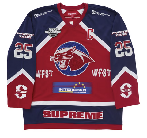 Supreme Rhinestone Hockey Jersey Red