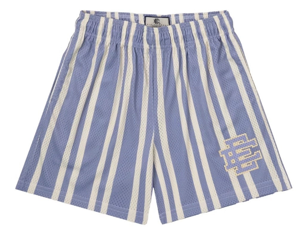 Eric Emanuel EE Basic/Core Short Violet Blue/Antique White Stripe Pre-Owned