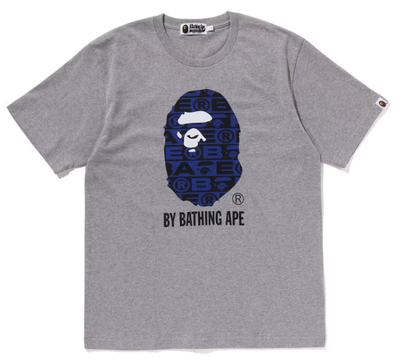 BAPE Lux Sport Pattern By Bathing Ape Grey Tee