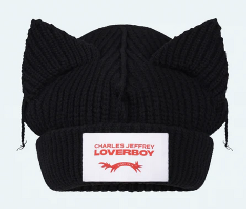 CHARLES JEFFREY LOVERBOY Black Chunky Ears Beanie