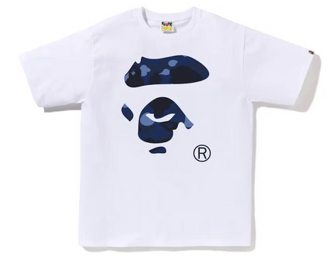 BAPE Color Camo Ape Face Tee White/Navy