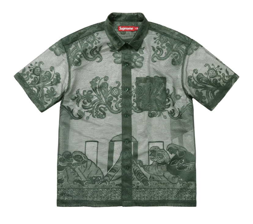 Supreme Last Supper Lace S/S Shirt Olive