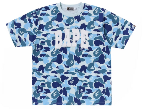 BAPE BLUE ABC Camo Relaxed Fit Logo Tee