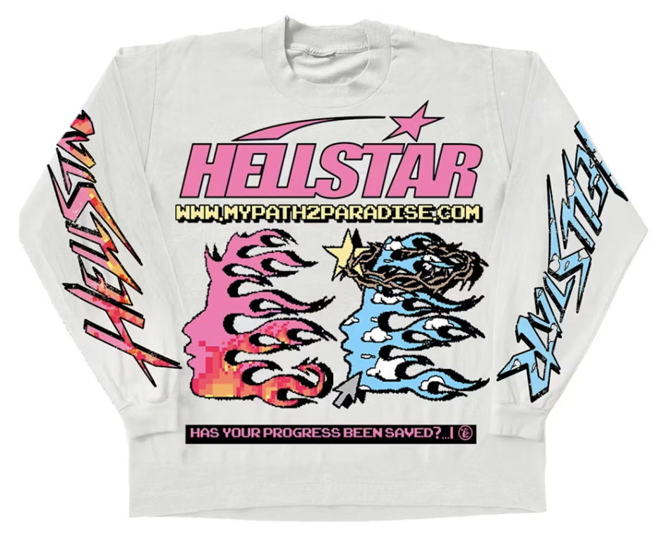 Hellstar Pixel L/S Tee Off White