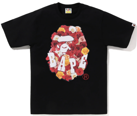 BAPE ROSE HEAD BLACK TEE