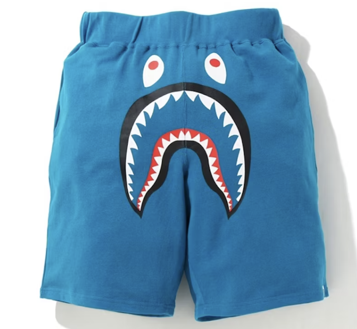 BAPE Blue Shark Wide Sweatshorts