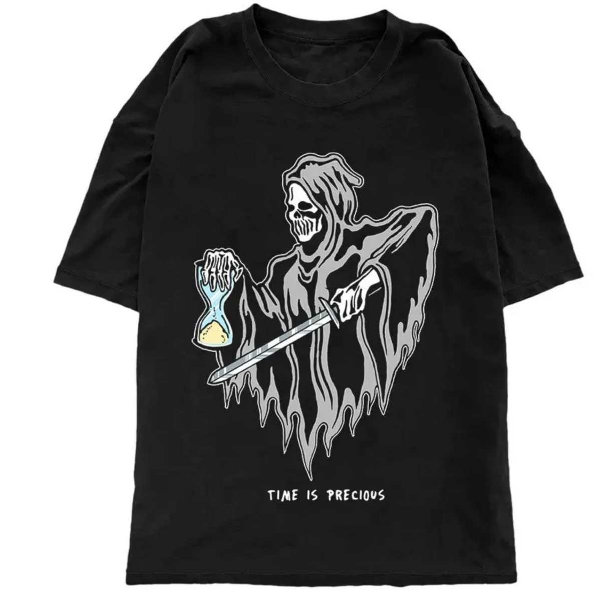 Warren Lotas Time Is Precious Black Tee