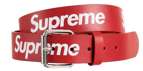 Supreme Repeat Leather Belt Red Pre-Owned