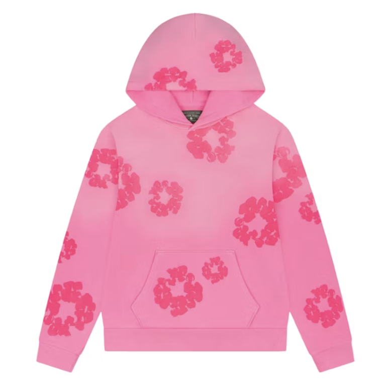 Denim Tears Pink Mono Cotton Wreath Hoodie