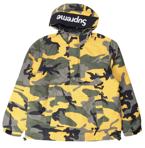 Supreme Hooded Logo Half Zip Pullover Yellow Camo Pre-Owned