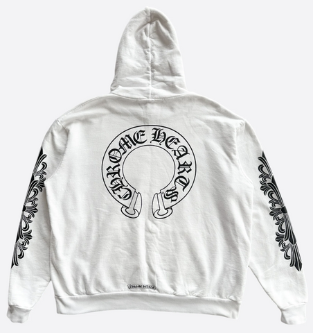 Chrome Hearts Hoodie Horseshoe Logo White