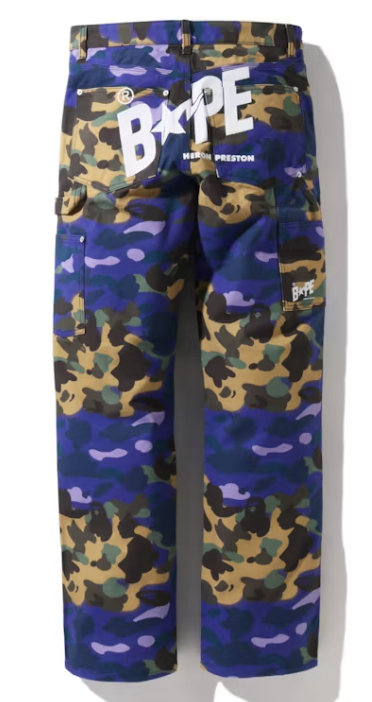 BAPE x Heron Preston Mix 1st Camo Duck Painter Pants Purple