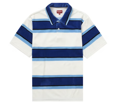 Supreme Stripe Velour Polo White Pre-Owned