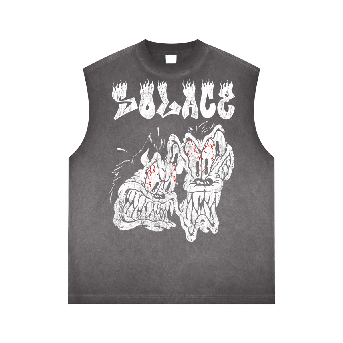 Solace Creature Grey Wash Sleeveless Tee