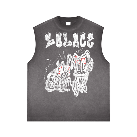 Solace Creature Grey Wash Sleeveless Tee