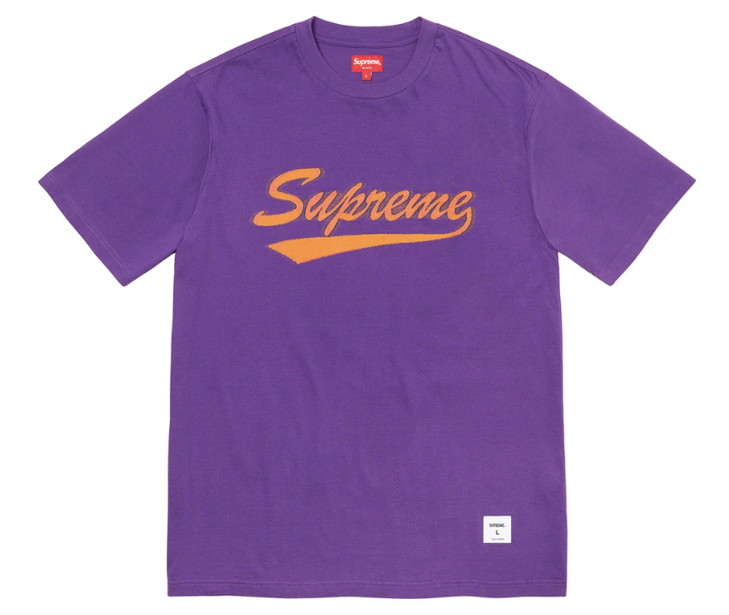 Supreme Intarsia Script Purple Tee