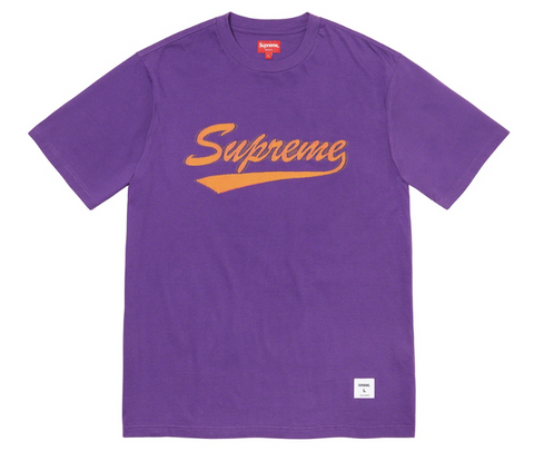 Supreme Intarsia Script Purple Tee