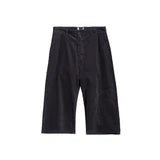Basketcase Repaired Cords Cut Off Shorts Black