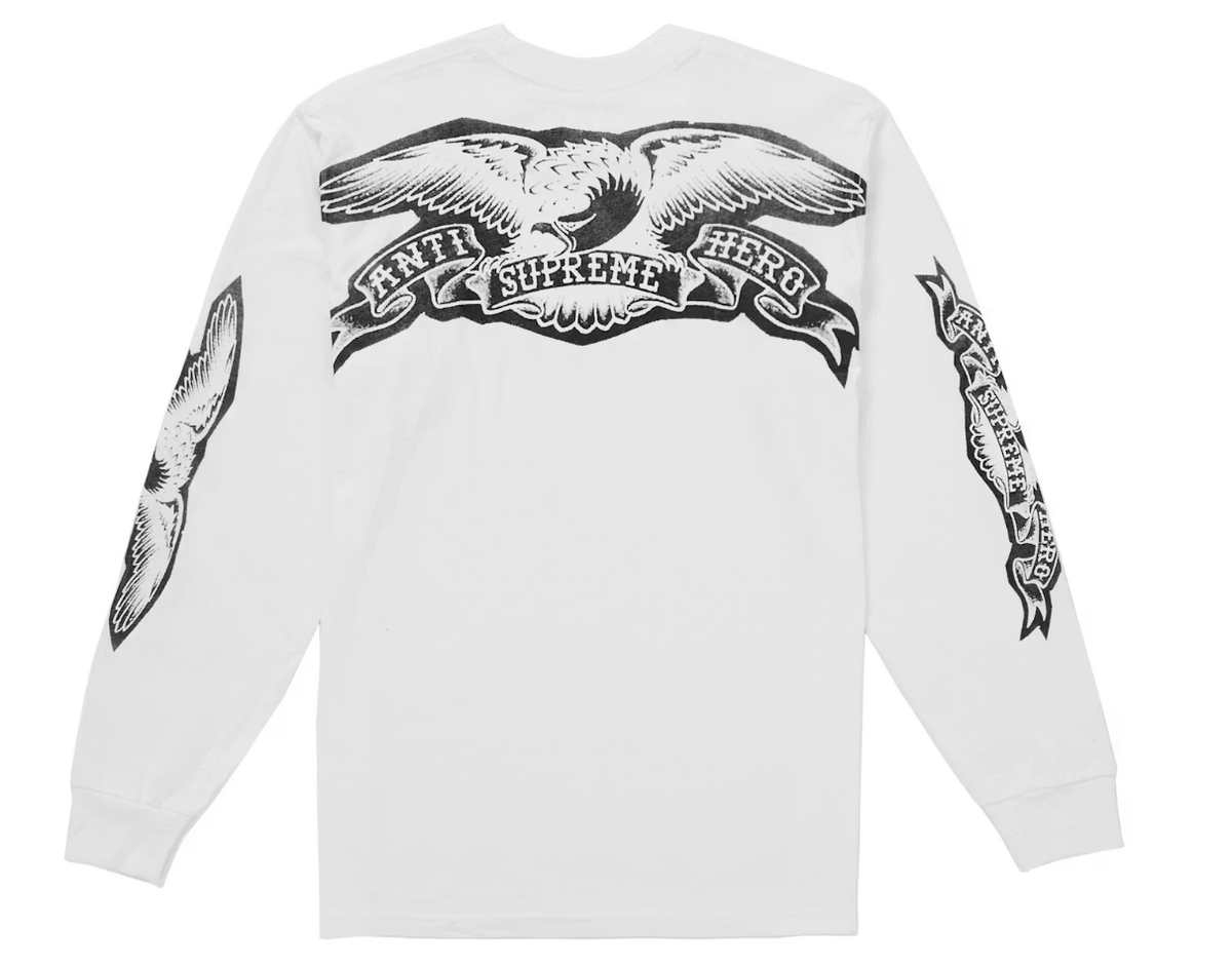 Supreme ANTIHERO Eagle L/S Tee White Pre-Owned