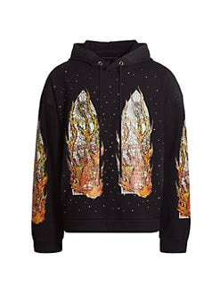 Who Decides War Flames Glass Cotton Hoodie